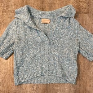 Urban Outfitters V-Neck Collared Crop Tee Size S